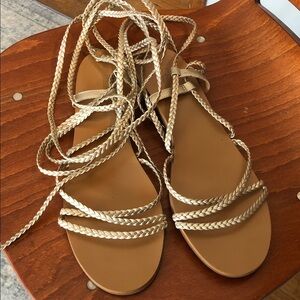 J. Crew Braided Gold Sandals